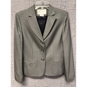 JONES NEW YORK SUIT Womens Black White Houndstooth Blazer Jacket Size 8